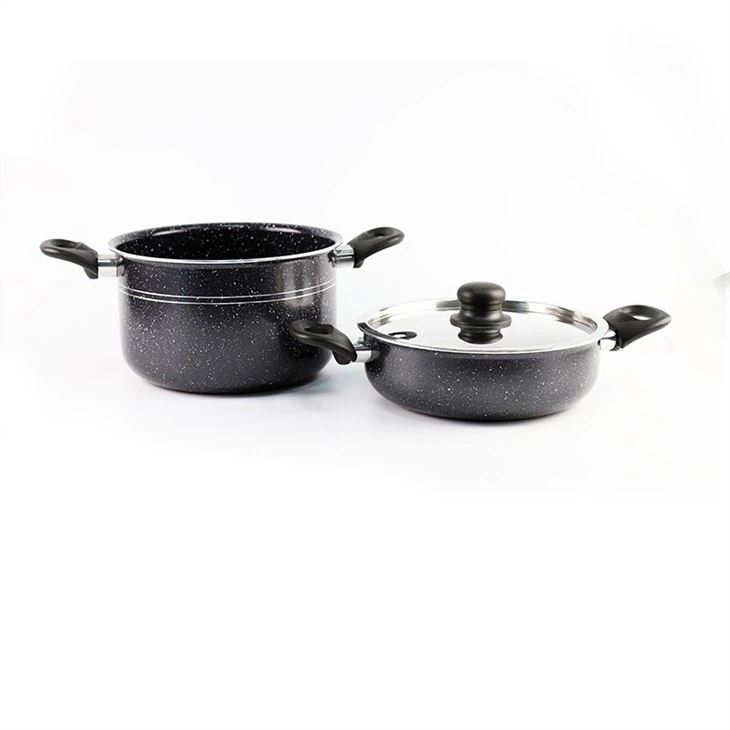 ALUMINUM CASSEROLE SET WITH MARBLE COATING